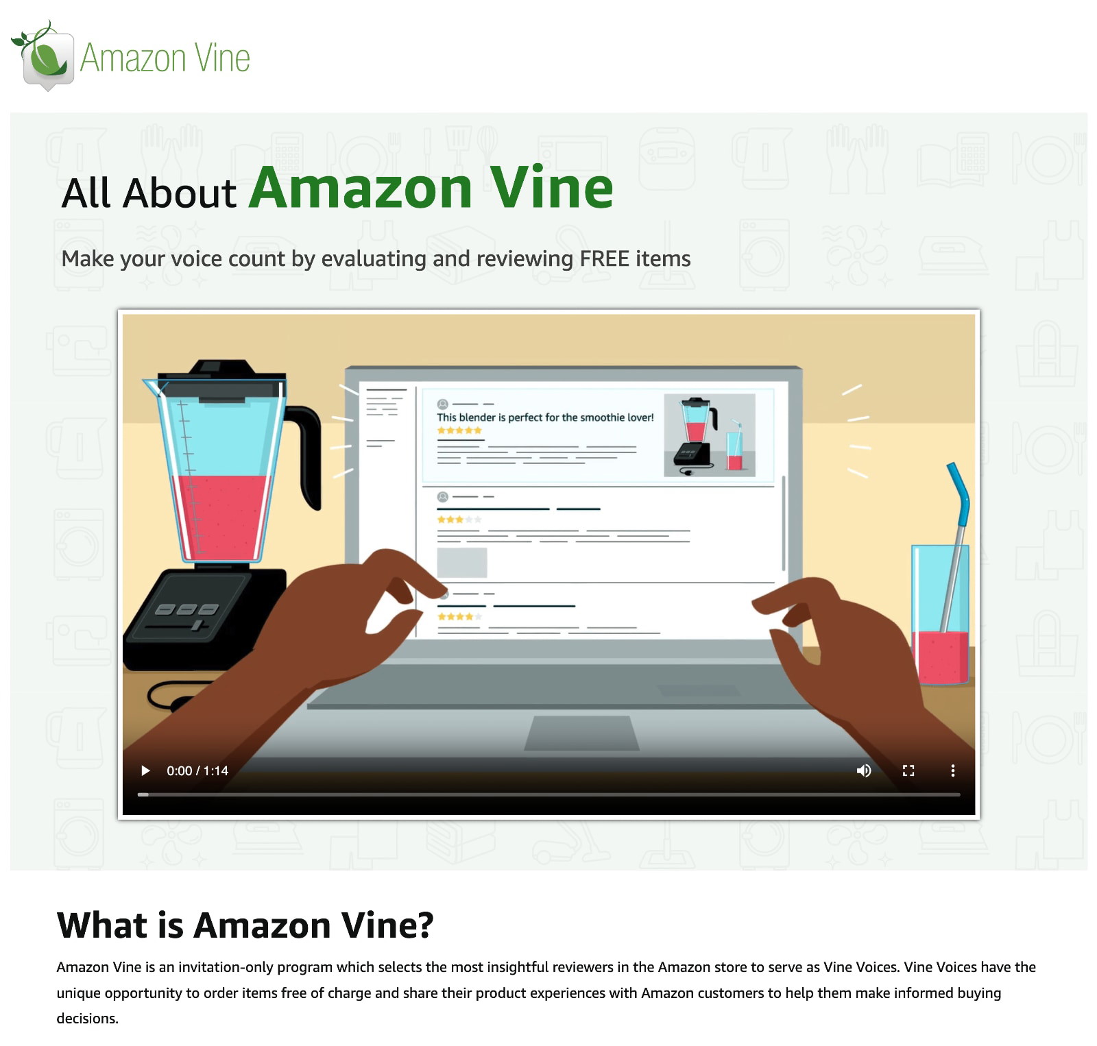 amazon vine homepage