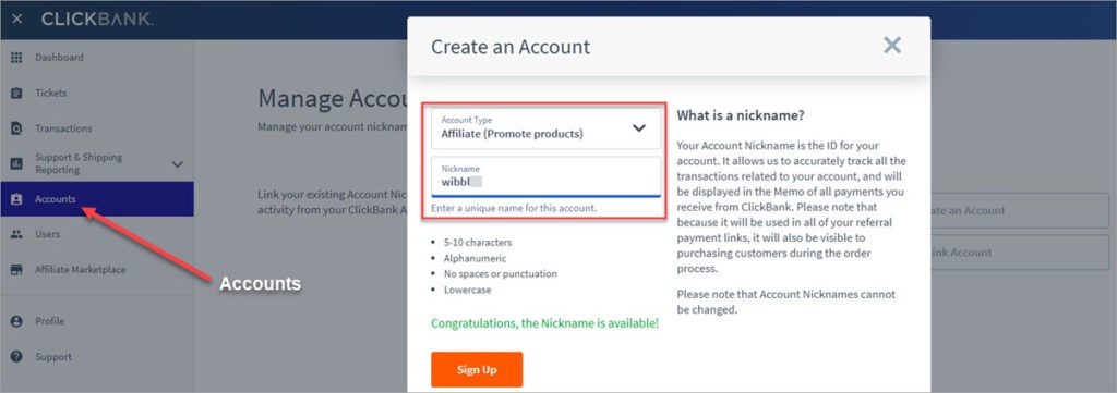 Clickbank Nickname