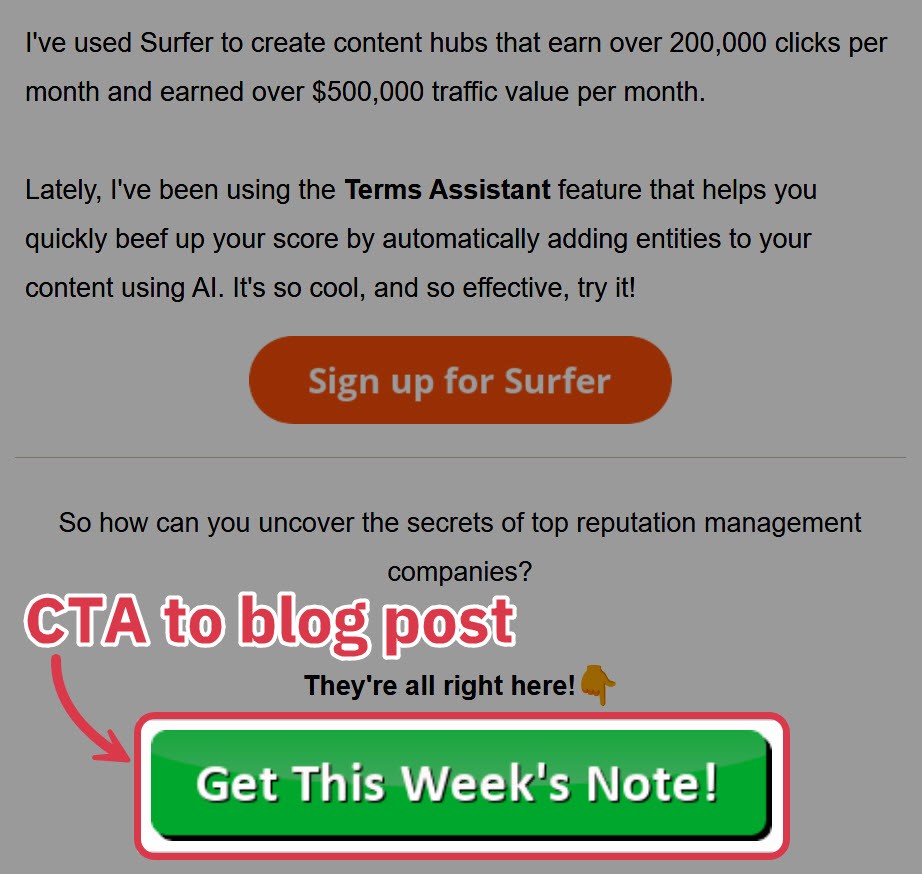 CTA to blog posts