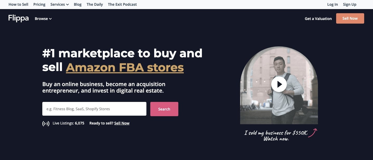 Flippa Homepage