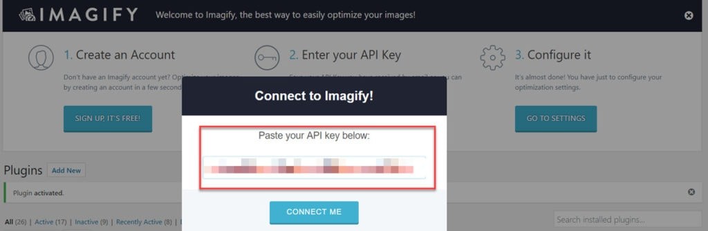 Imagify Api Connection