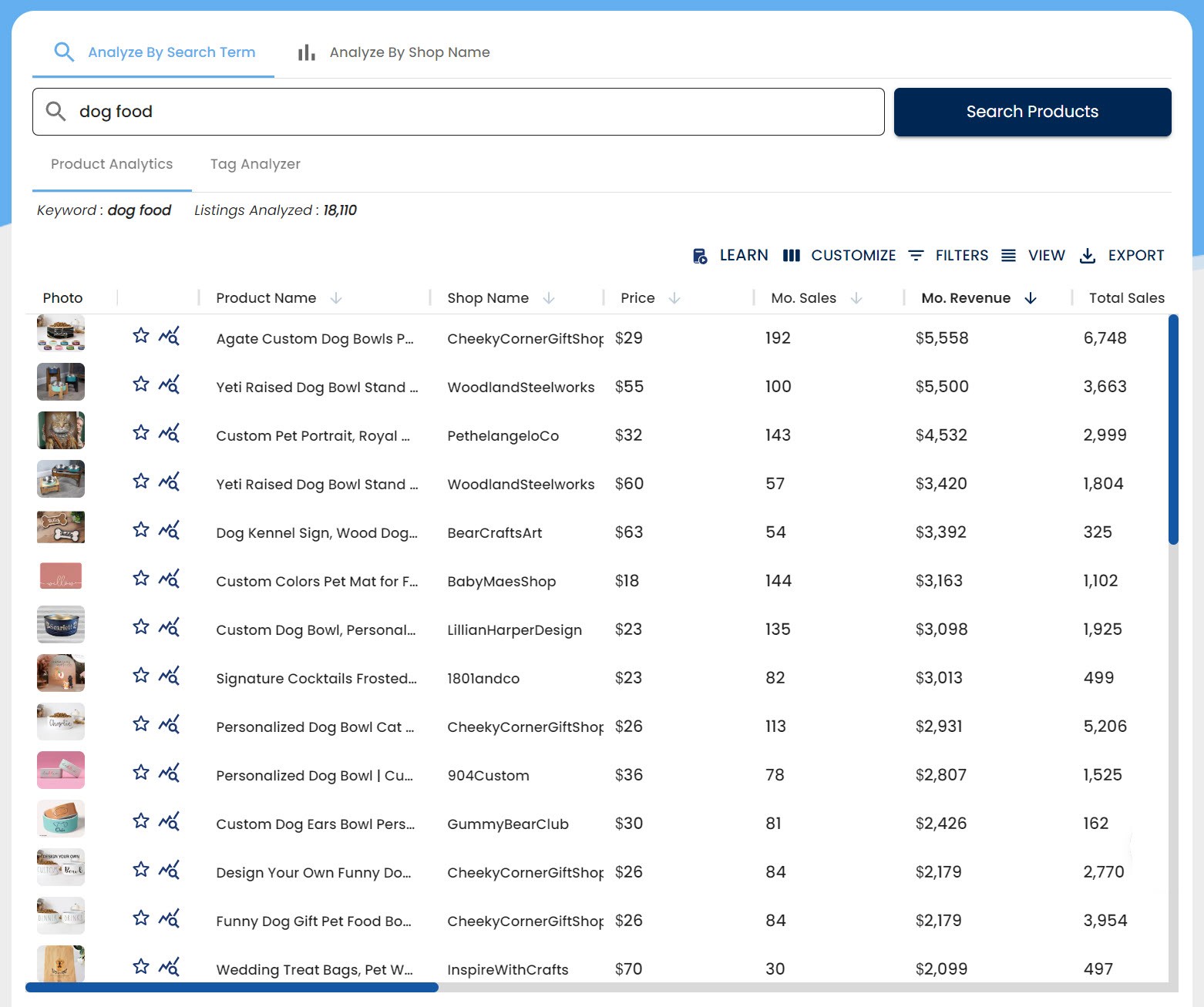 search products by search terms