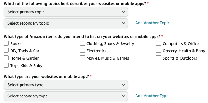 Amazon Affiliate Program Signup Questions