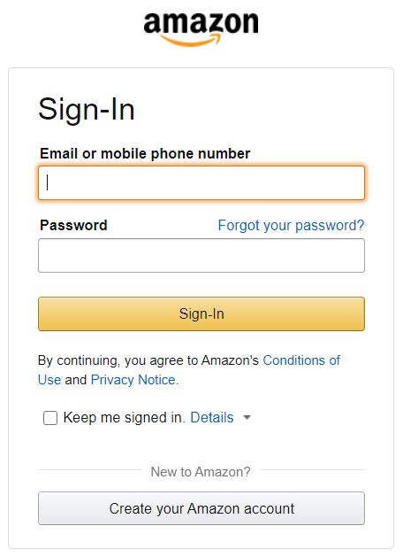 Amazon Sign In