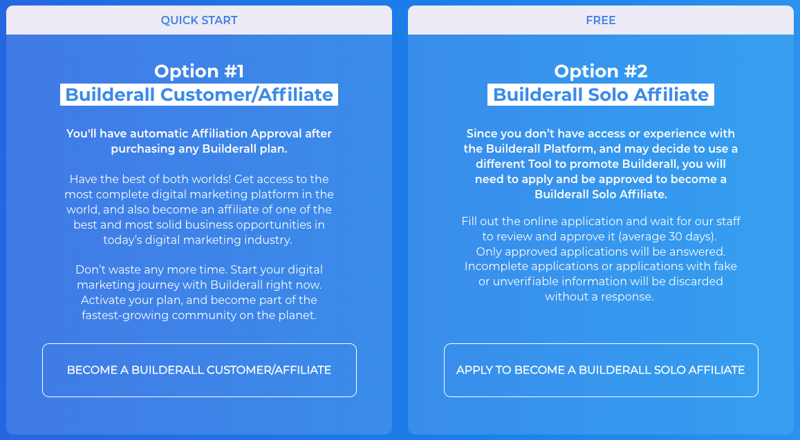 Builderall Affiliate Program Options