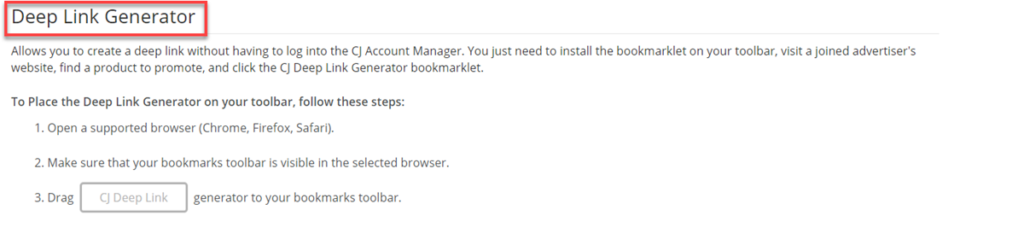 Cj Deep Link Generator