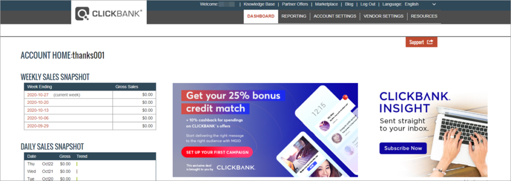 Clickbank Interface