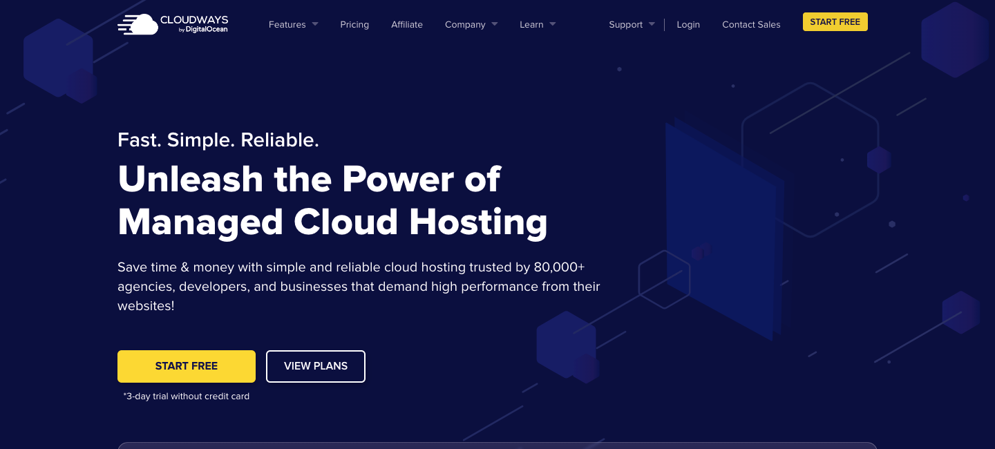 cloudways homepage