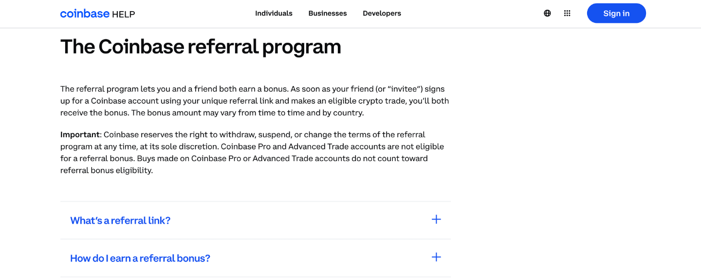 coinbase referral program