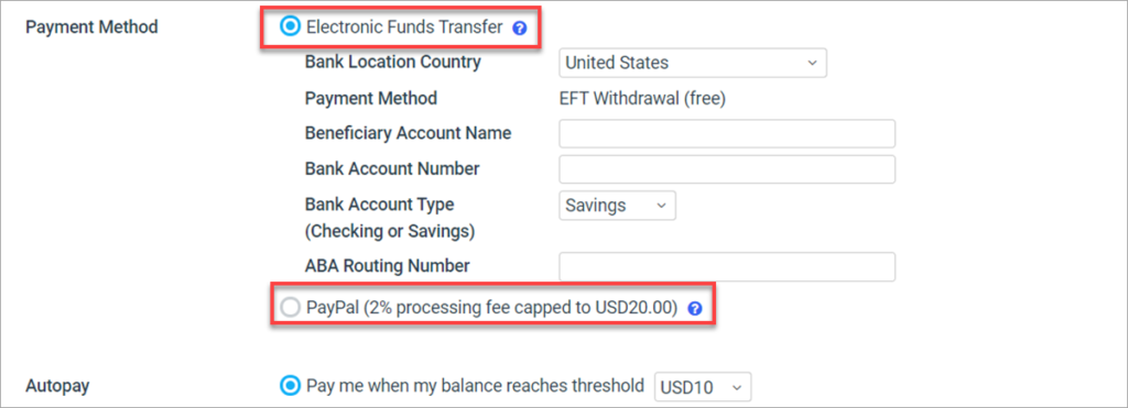 Ebay Affiliate Payment Methods