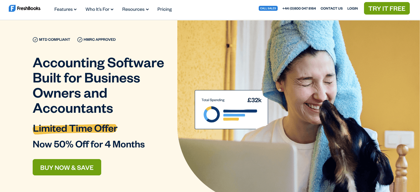 freshbooks homepage