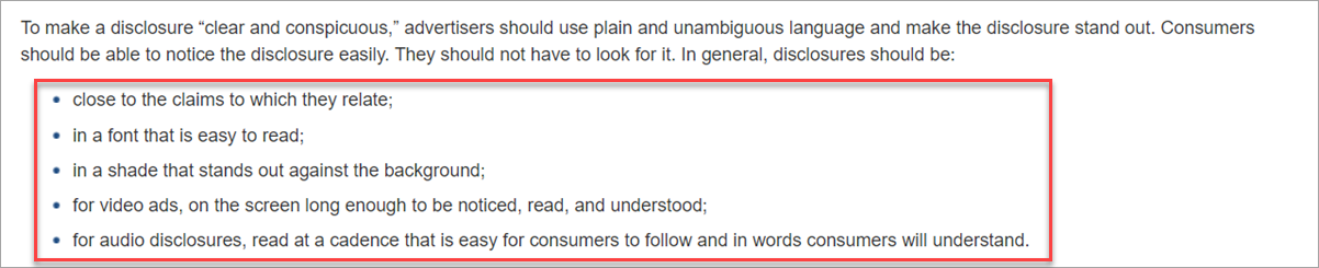 Ftc Disclosure Requirements