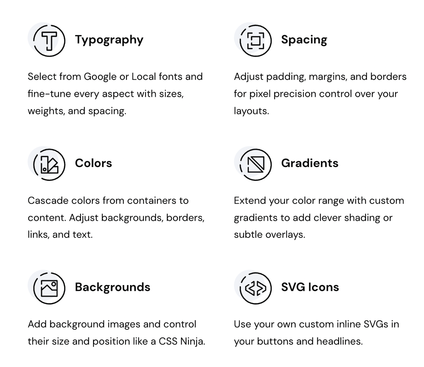 Element editing options in GB