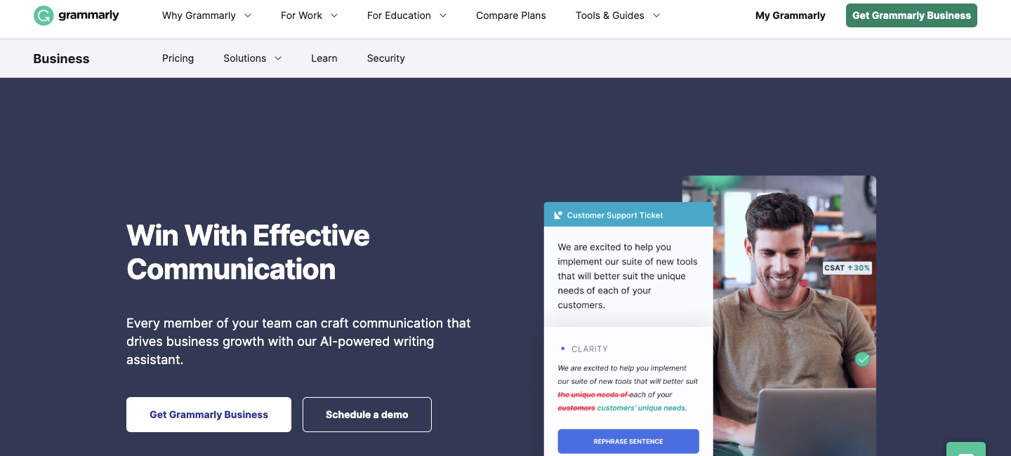 grammarly homepage