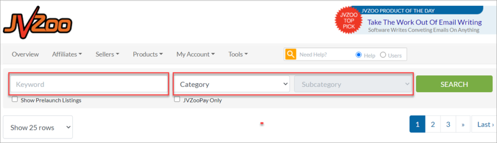 Jvzoo Affiliate Offers Search