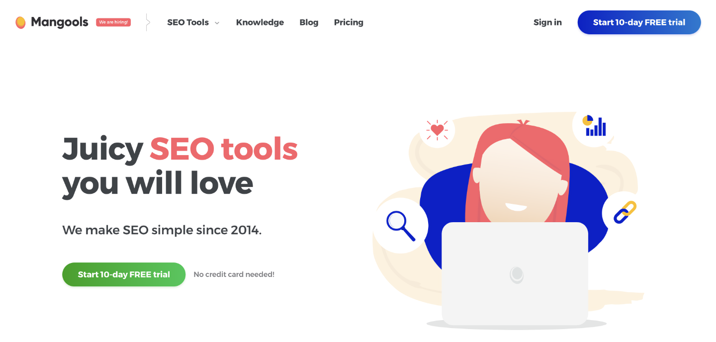 Mangools' website