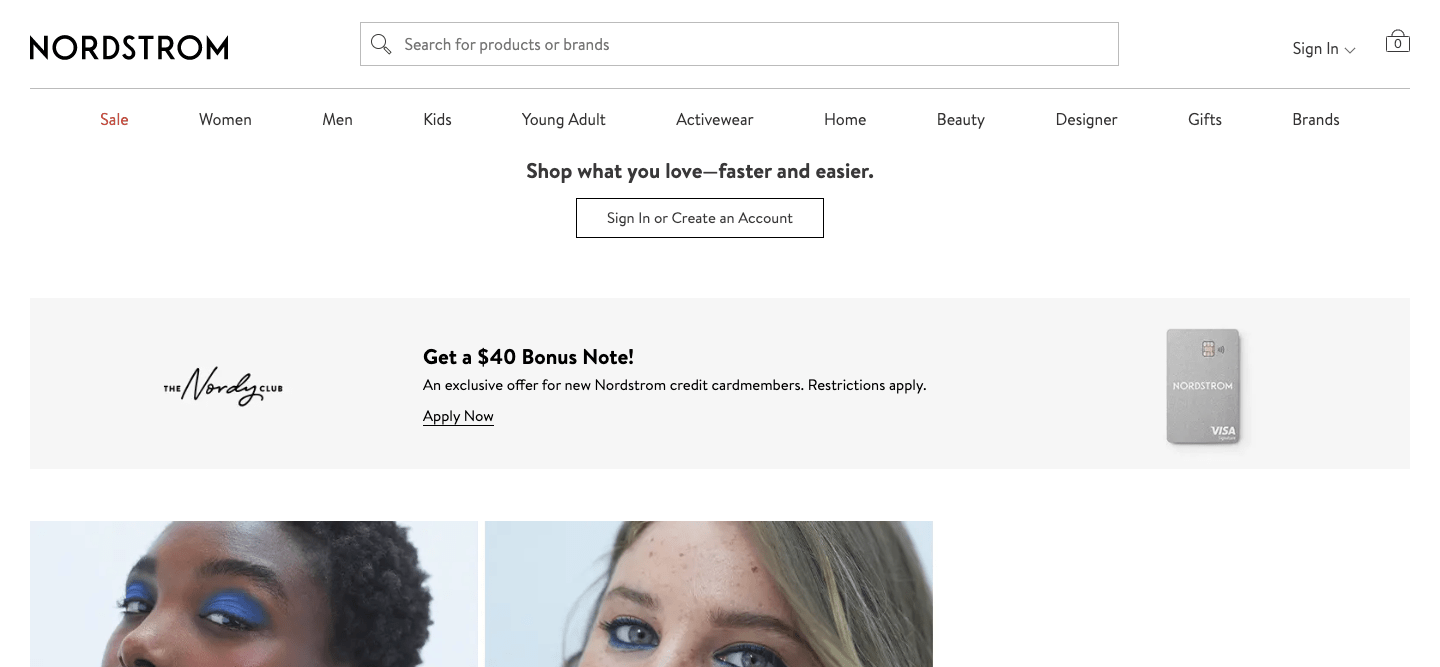 Nordstrom Homepage