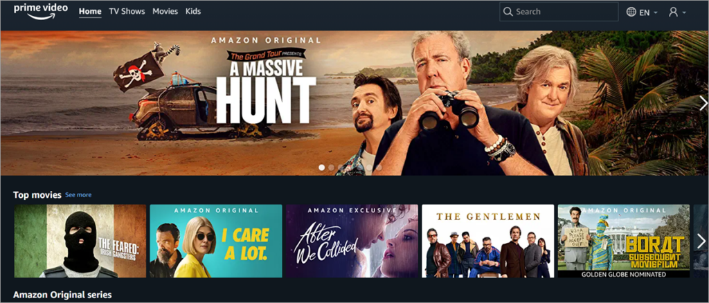 Prime Video Homepage