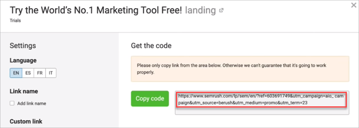 Semrush Affiliate Link