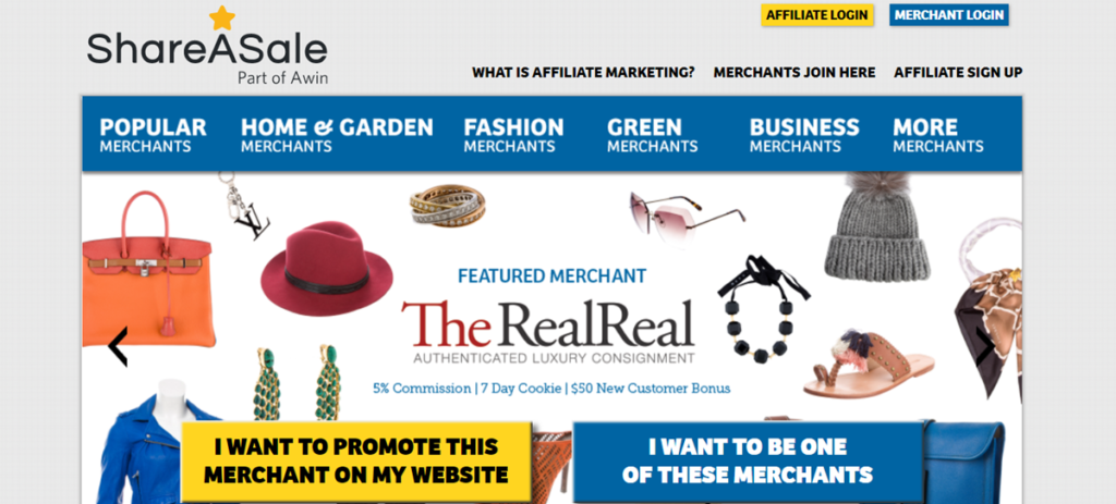 Shareasale Aff Network Homepage Screenshot