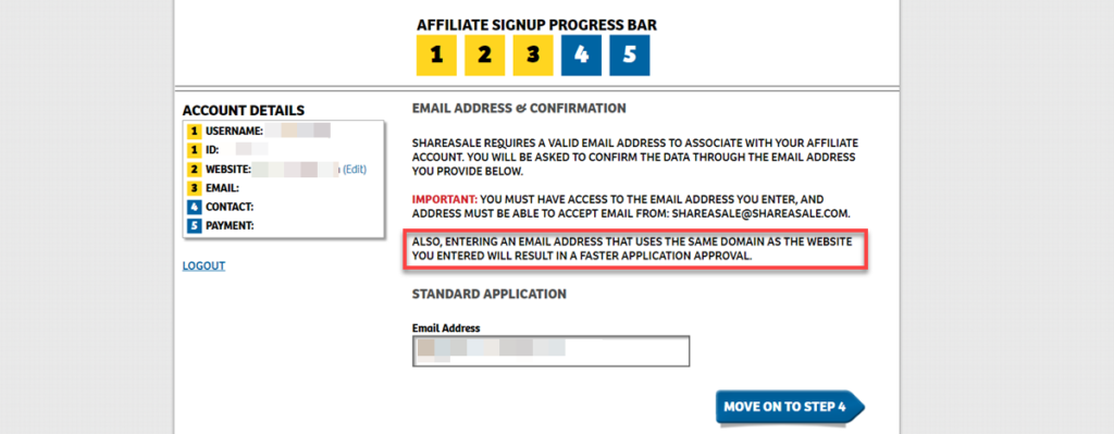 Shareasale Signup Email Address Confirmation