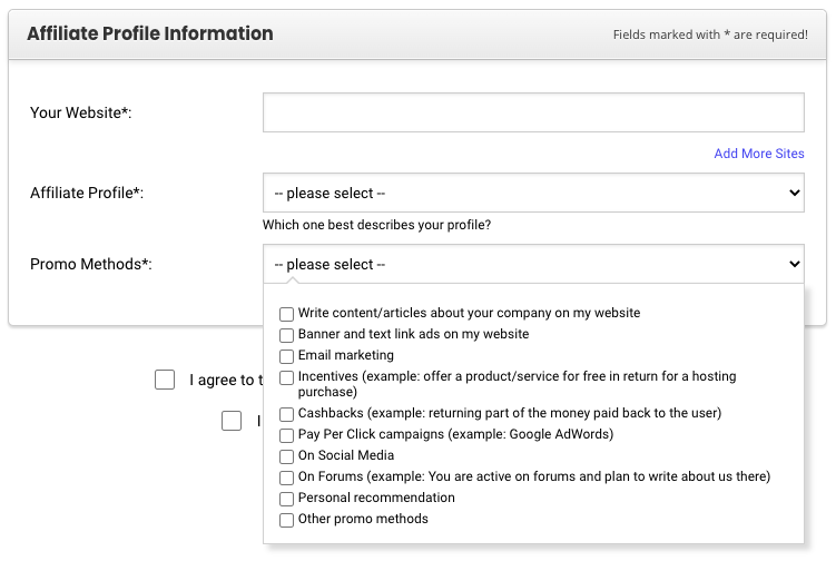 Siteground Affiliate Profile Info