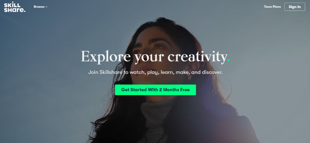 Skillshare Homepage Screenshot