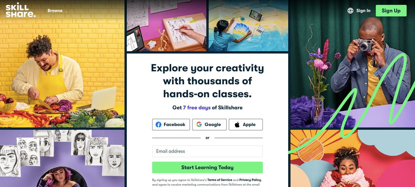 Skillshare Homepage