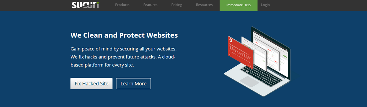 Sucuri Homepage Screenshot
