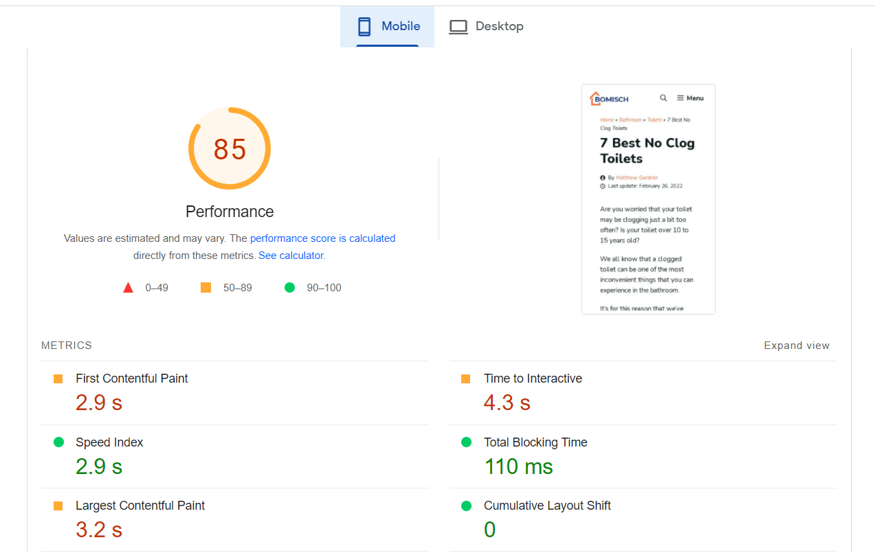 Test Site Benchmark