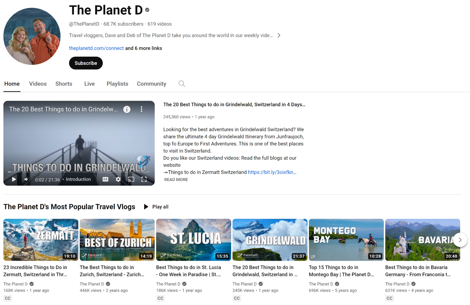 the planet d youtube channel