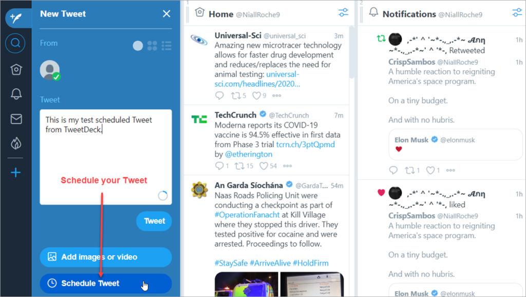 Tweetdeck Example