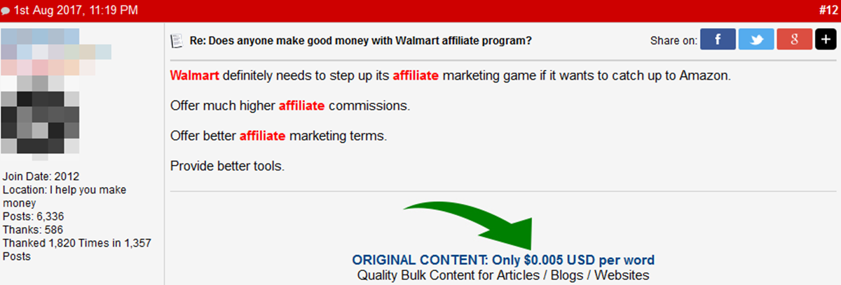 Walmart Affiliate Program Commission Structure Comment