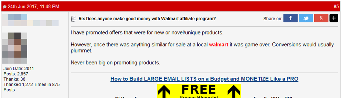 Walmart Affiliate Program Commission Structure Comment2