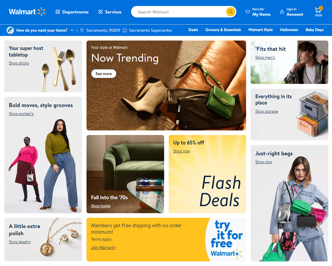 Walmart homepage